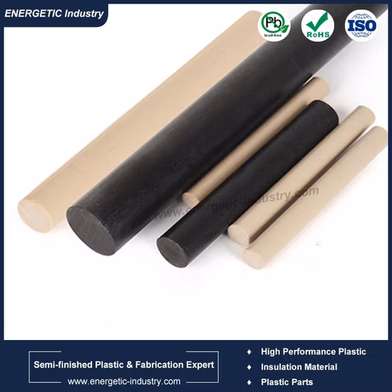 Preto branco Extrudado PTFE Peek Rod Solid Plastic Rod